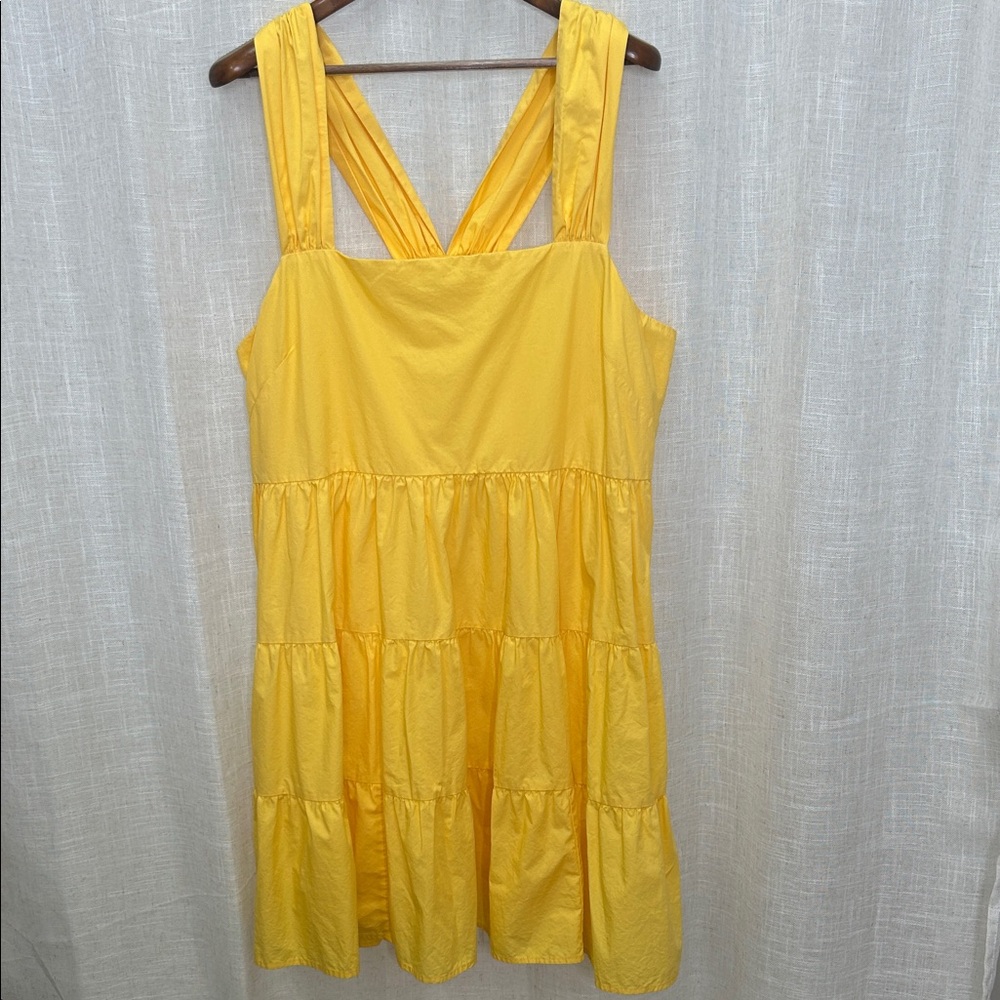 Banana Republic Bright Yellow Tiered Sundress Size X-Large Excellent Condition